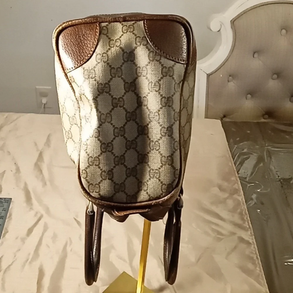 Vintage Gucci Coated Canvas Boston Bag